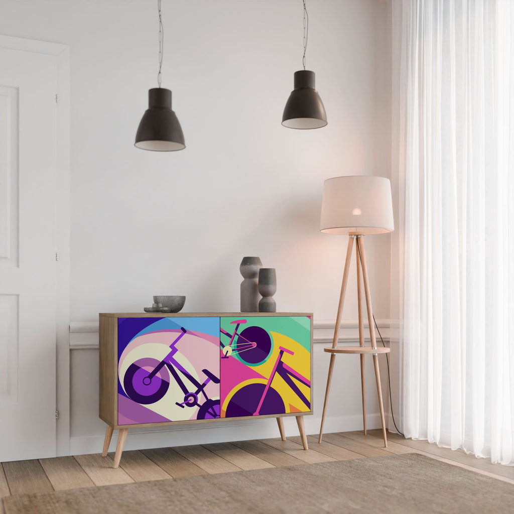 BIKE DREAMS Aparador de 2 Portas em Efeito Carvalho