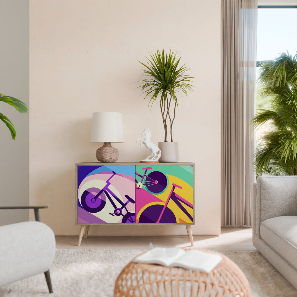 BIKE DREAMS Aparador de 2 Portas em Efeito Carvalho