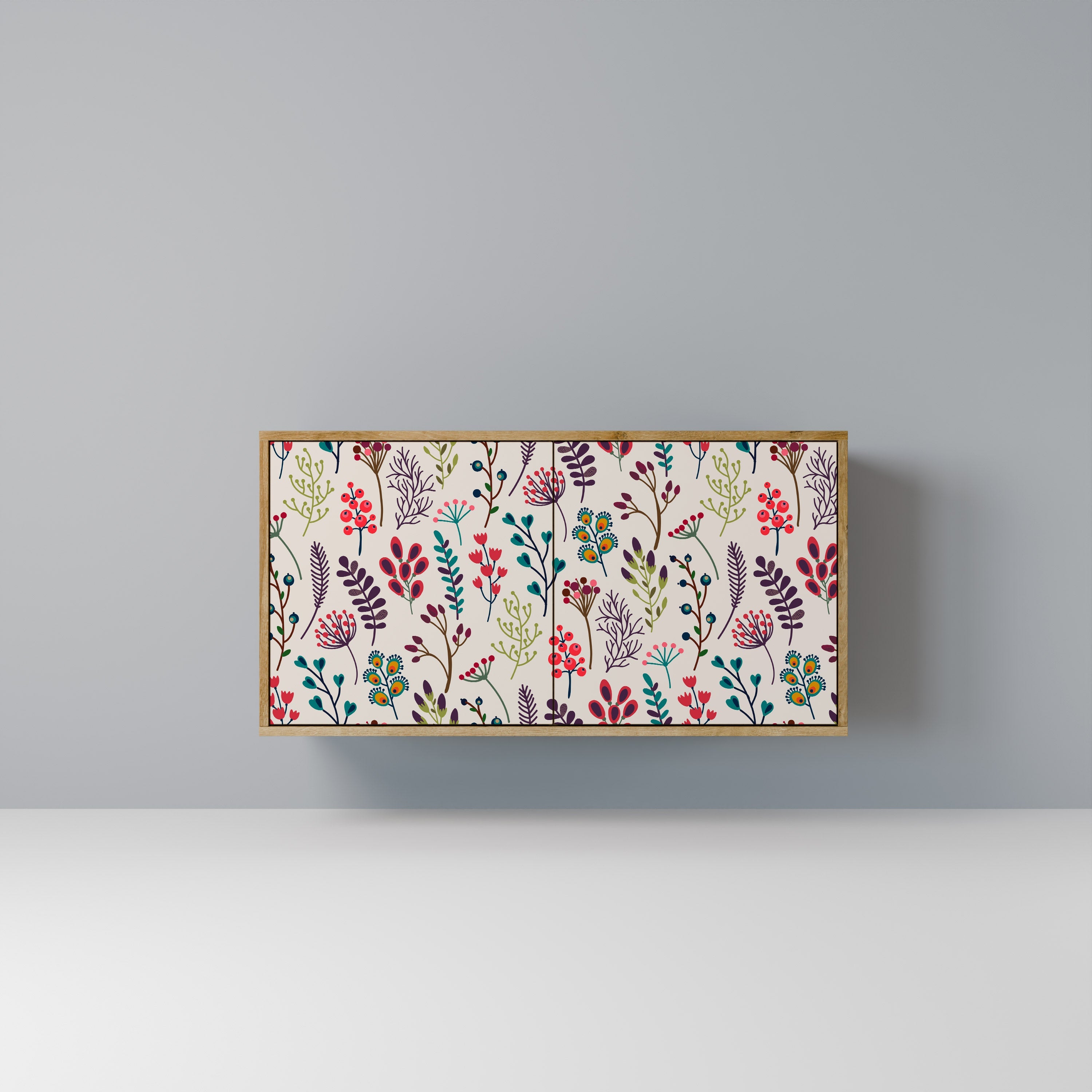 AUTUMN SUNDRIES Aparador de 2 Portas em Efeito Carvalho