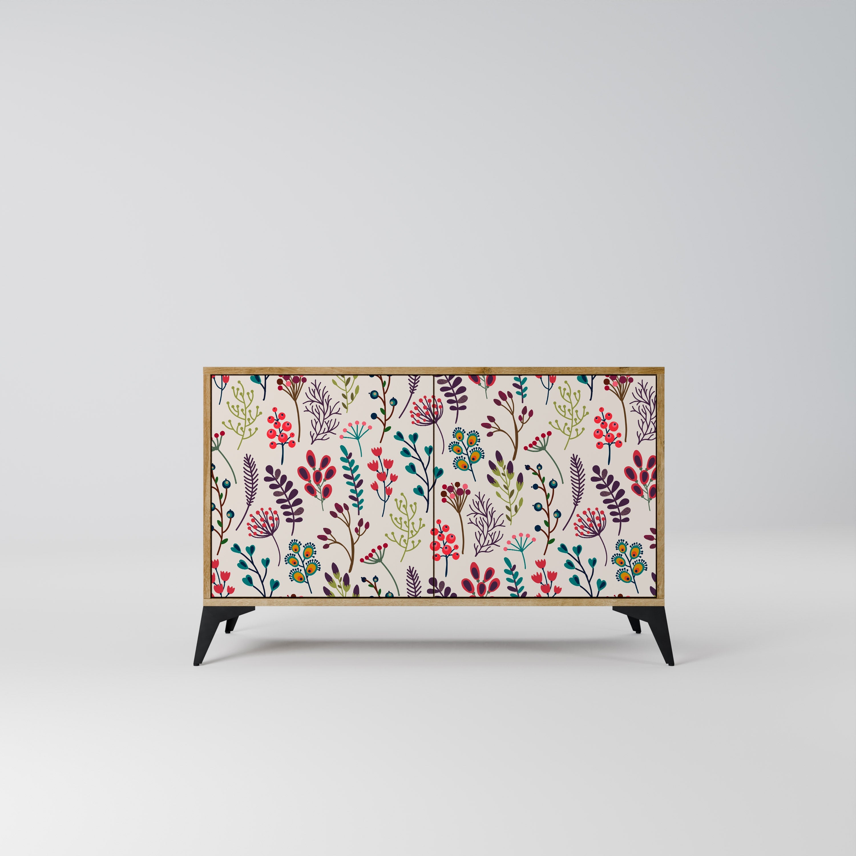 AUTUMN SUNDRIES Aparador de 2 Portas em Efeito Carvalho