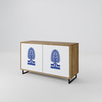 POLISH FOLK ART Aparador de 2 Portas em Efeito Carvalho