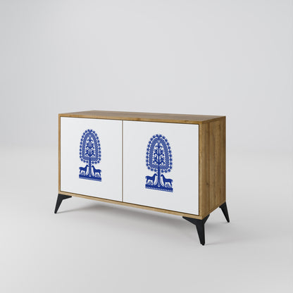 POLISH FOLK ART Aparador de 2 Portas