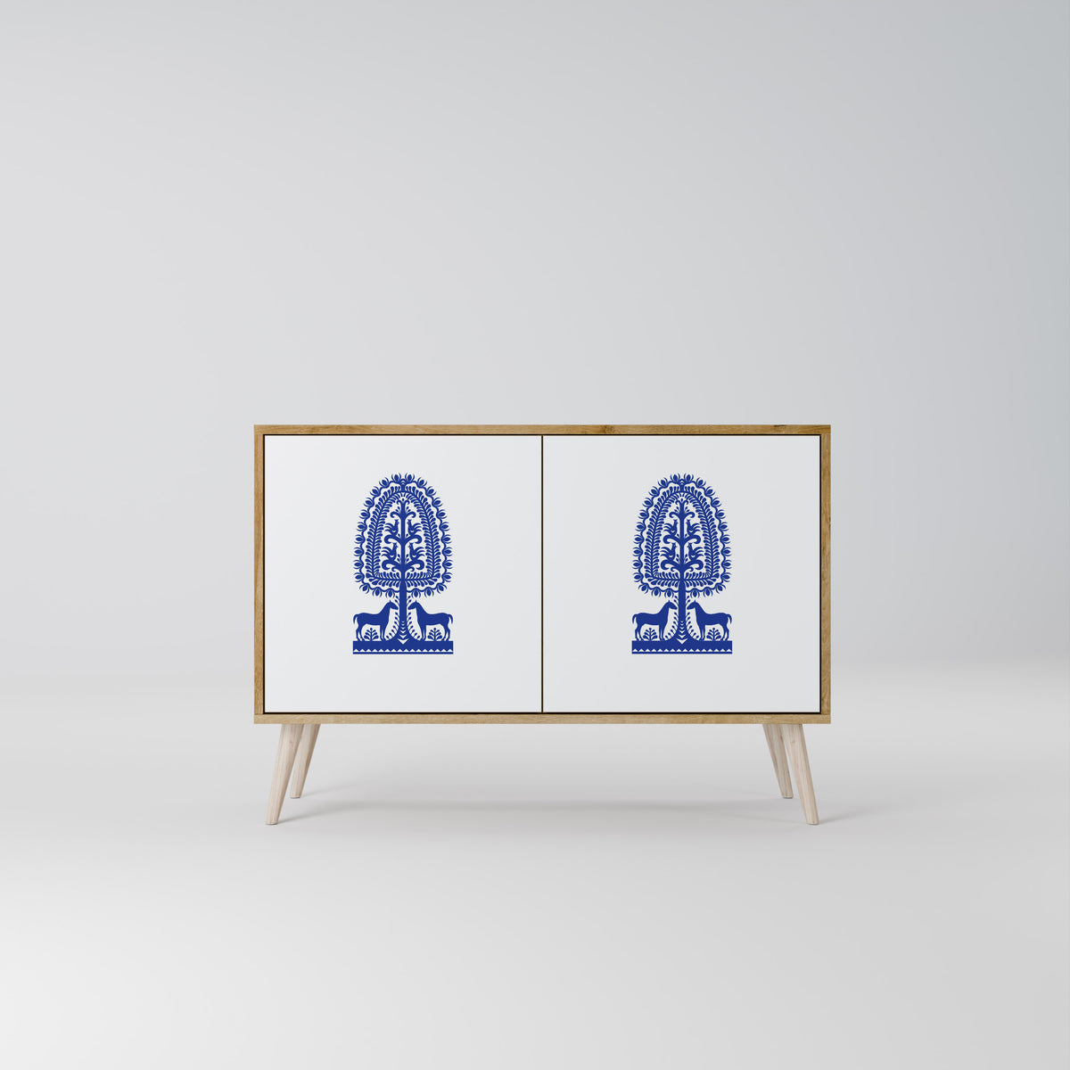 POLISH FOLK ART Aparador de 2 Portas