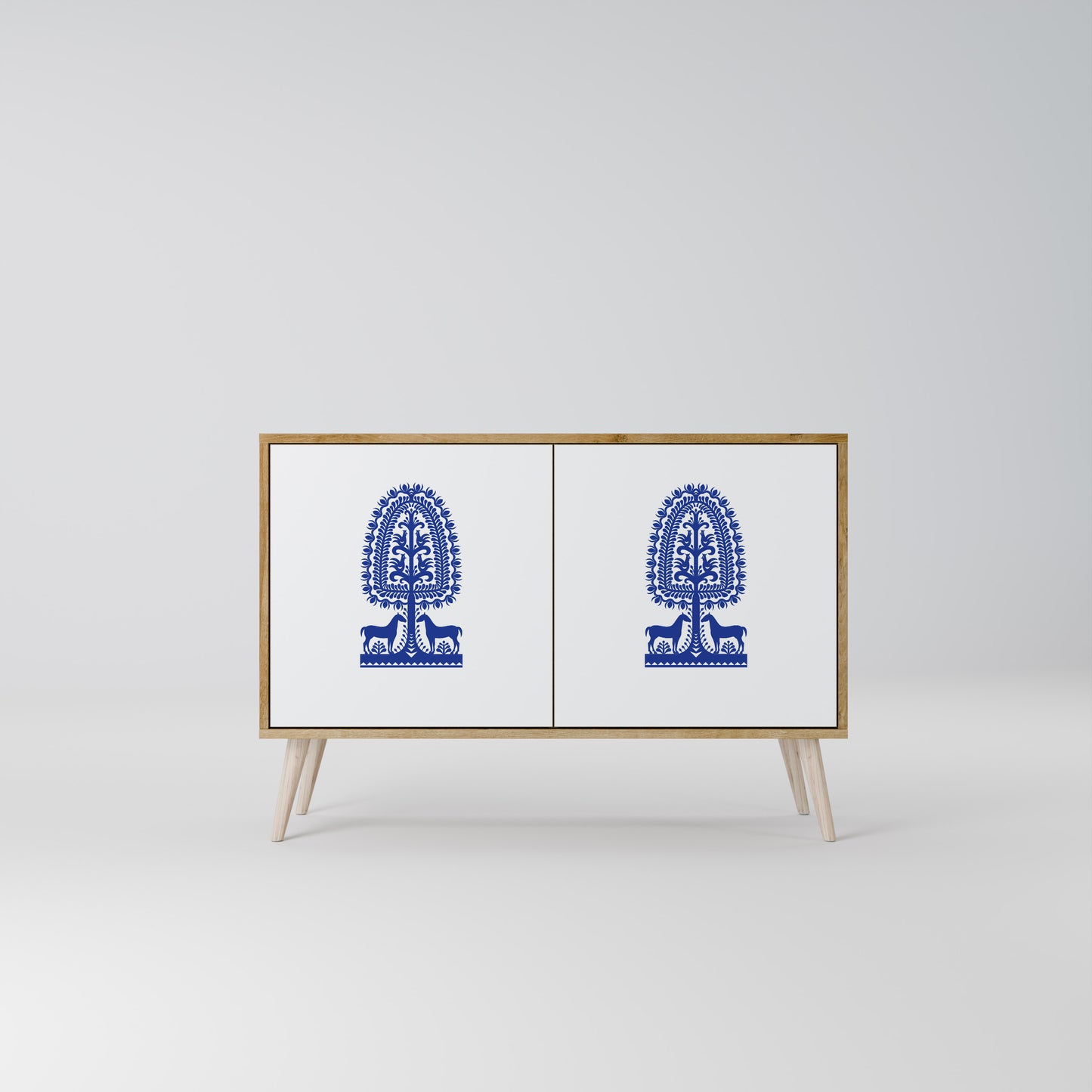 POLISH FOLK ART Aparador de 2 Portas