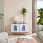 POLISH FOLK ART Aparador de 2 Portas em Efeito Carvalho