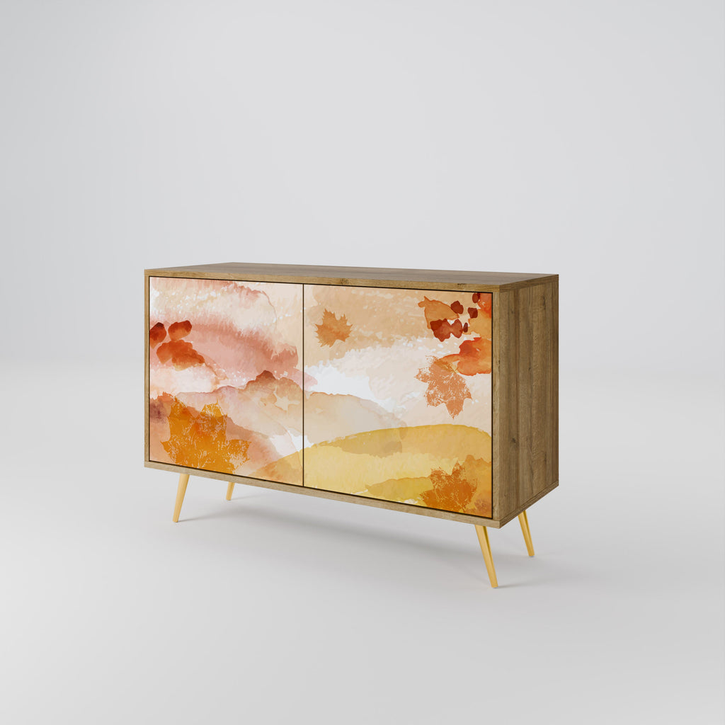 TRACES OF AUTUMN Aparador de 2 Portas em Efeito Carvalho