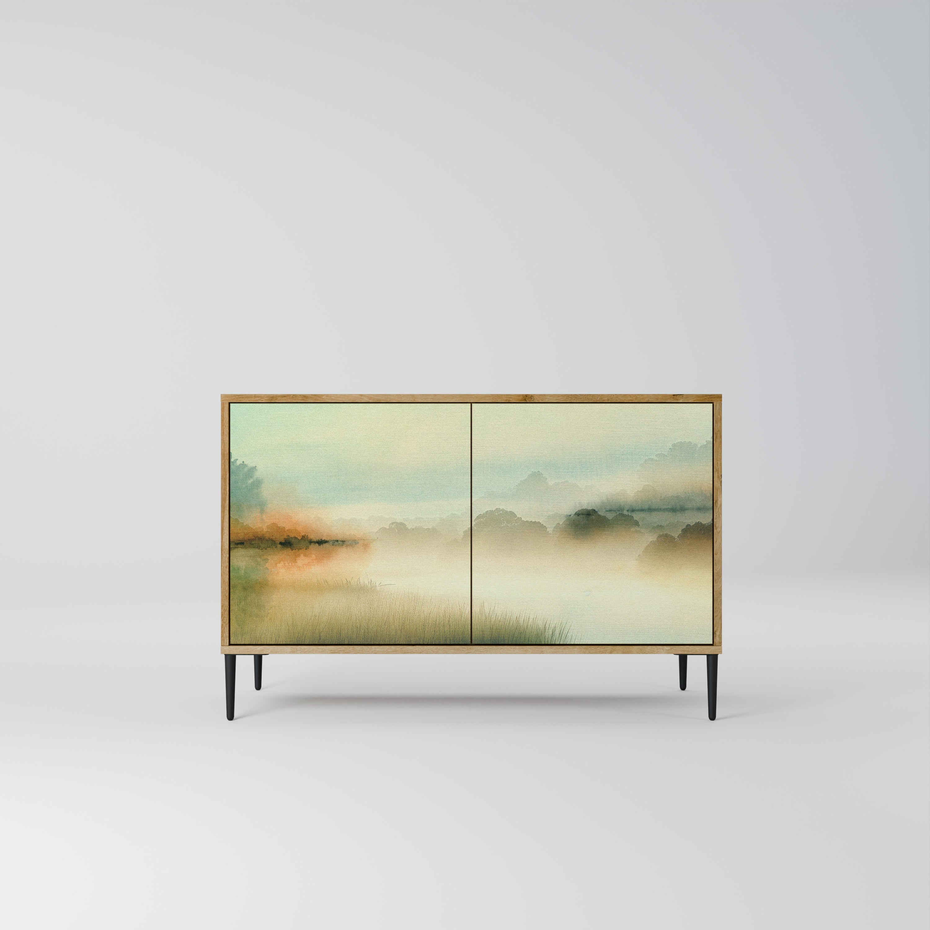 MORNING BY THE LAKE Aparador de 2 Portas em Efeito Carvalho