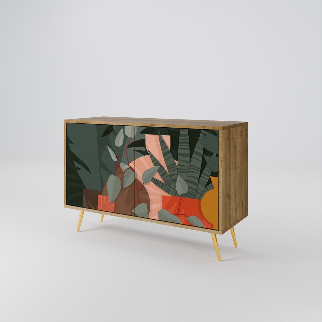 TROPICAL COMPOSITION 2-Door Sideboard in Oak Effect