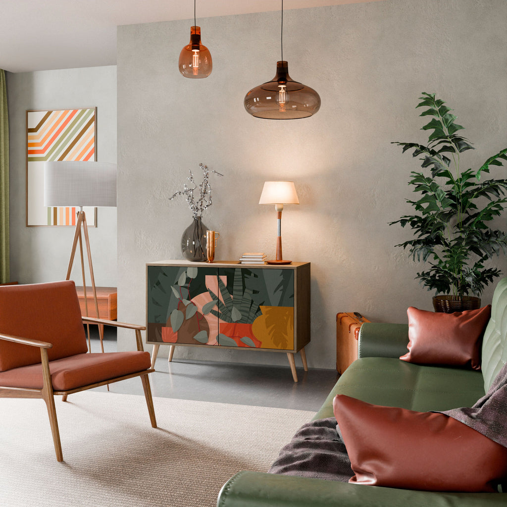 TROPICAL COMPOSITION 2-Door Sideboard in Oak Effect