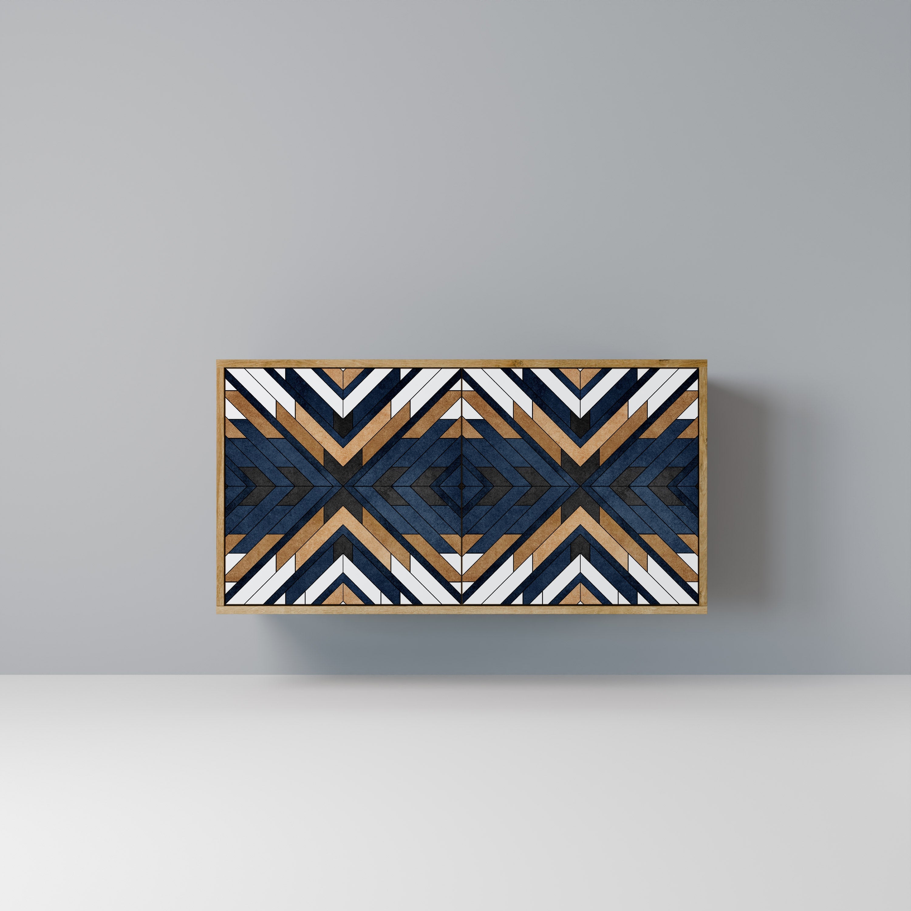 ARTFUL GEOMETRY Aparador de 2 Portas em Efeito Carvalho