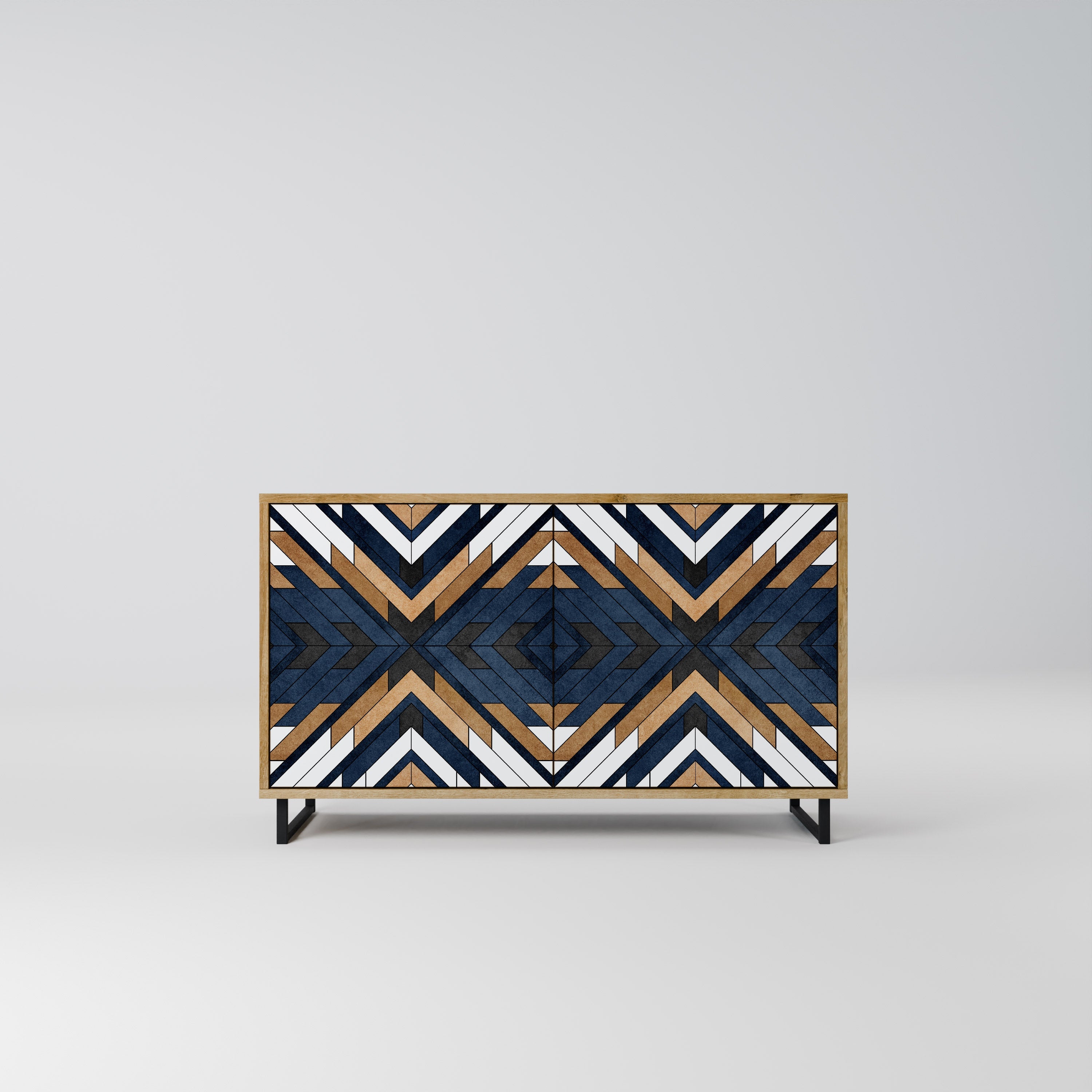 ARTFUL GEOMETRY Aparador de 2 Portas em Efeito Carvalho