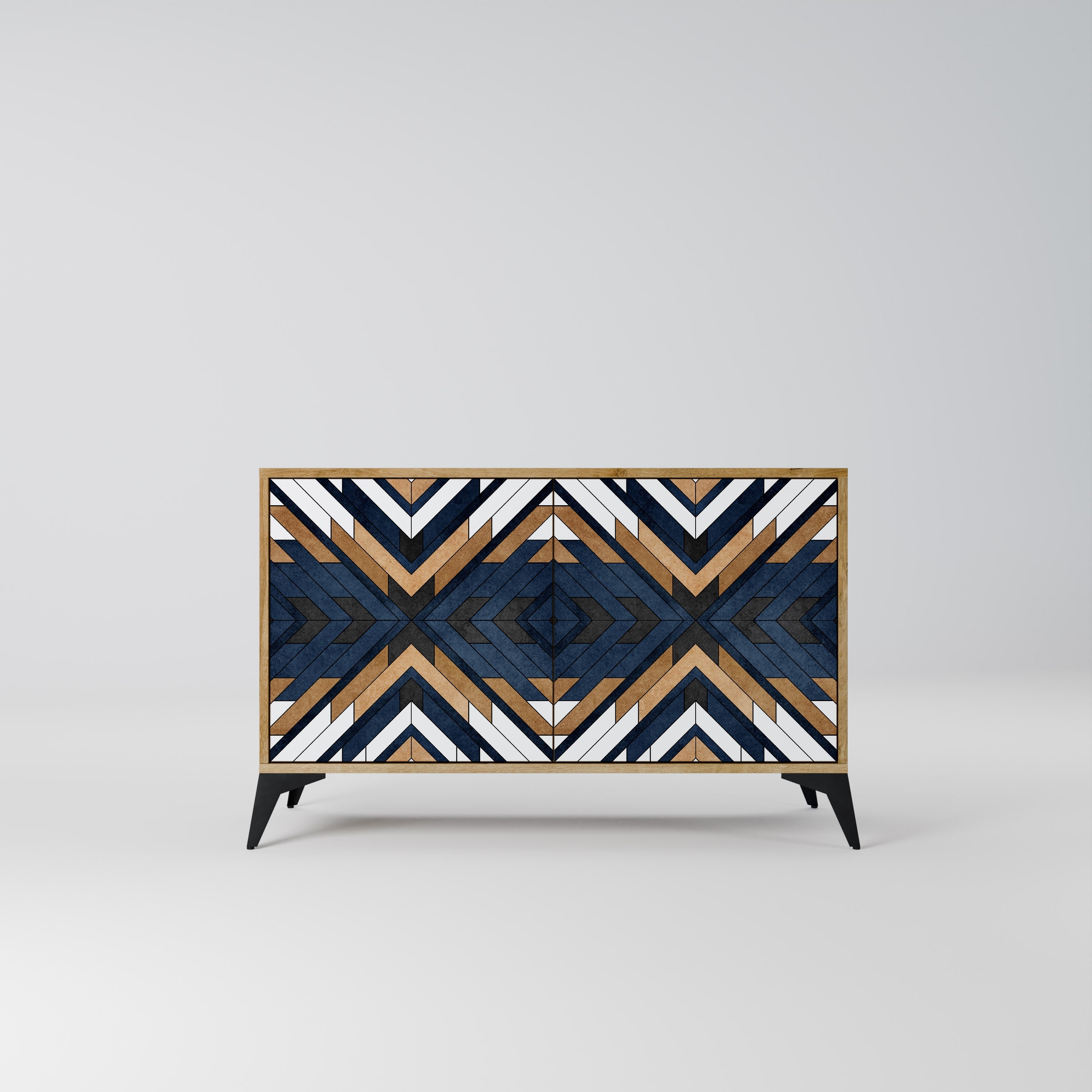 ARTFUL GEOMETRY Aparador de 2 Portas em Efeito Carvalho