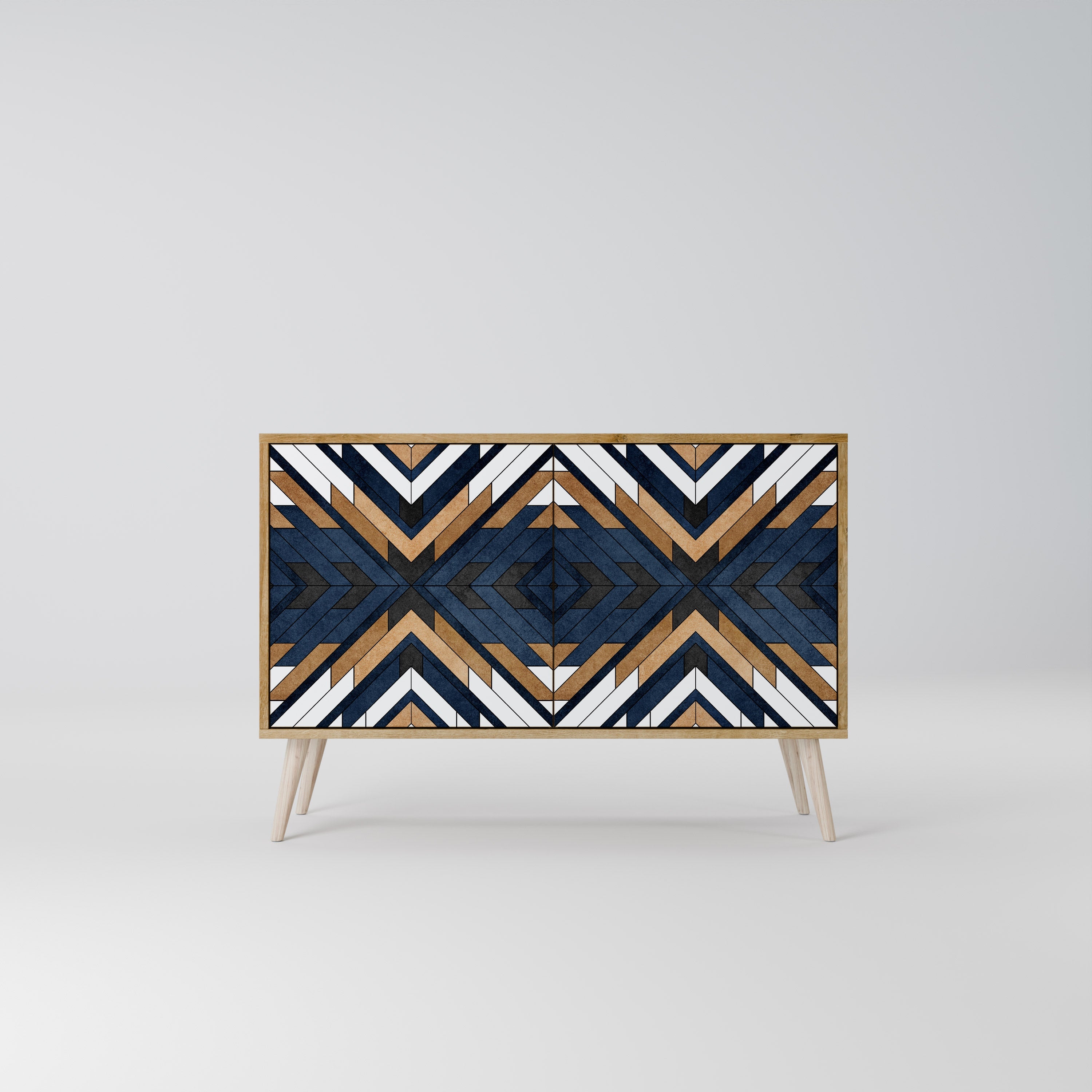 ARTFUL GEOMETRY 2-Door Sideboard in Oak Effect