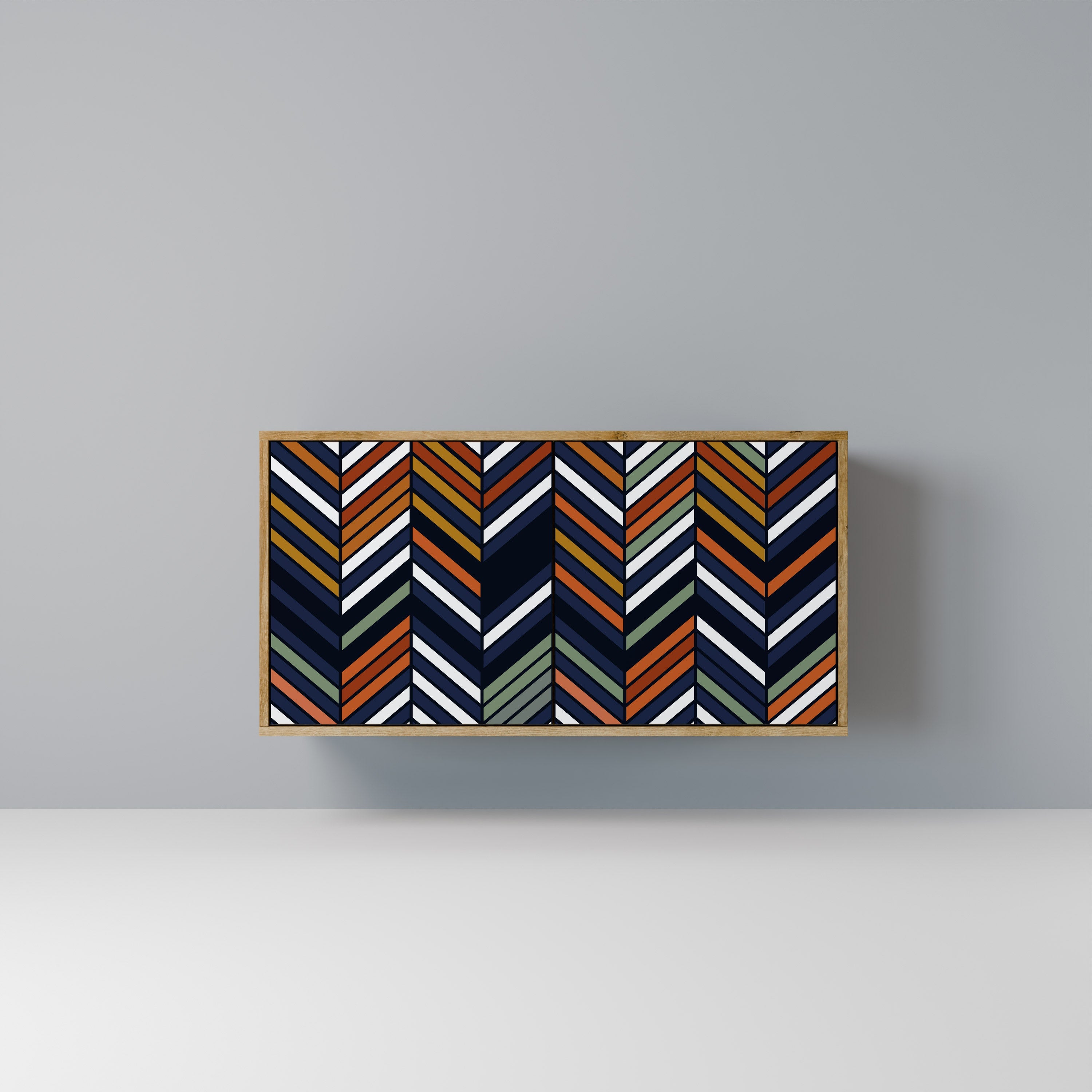 VIBRANT PATCHWORK Aparador de 2 Portas em Efeito Carvalho