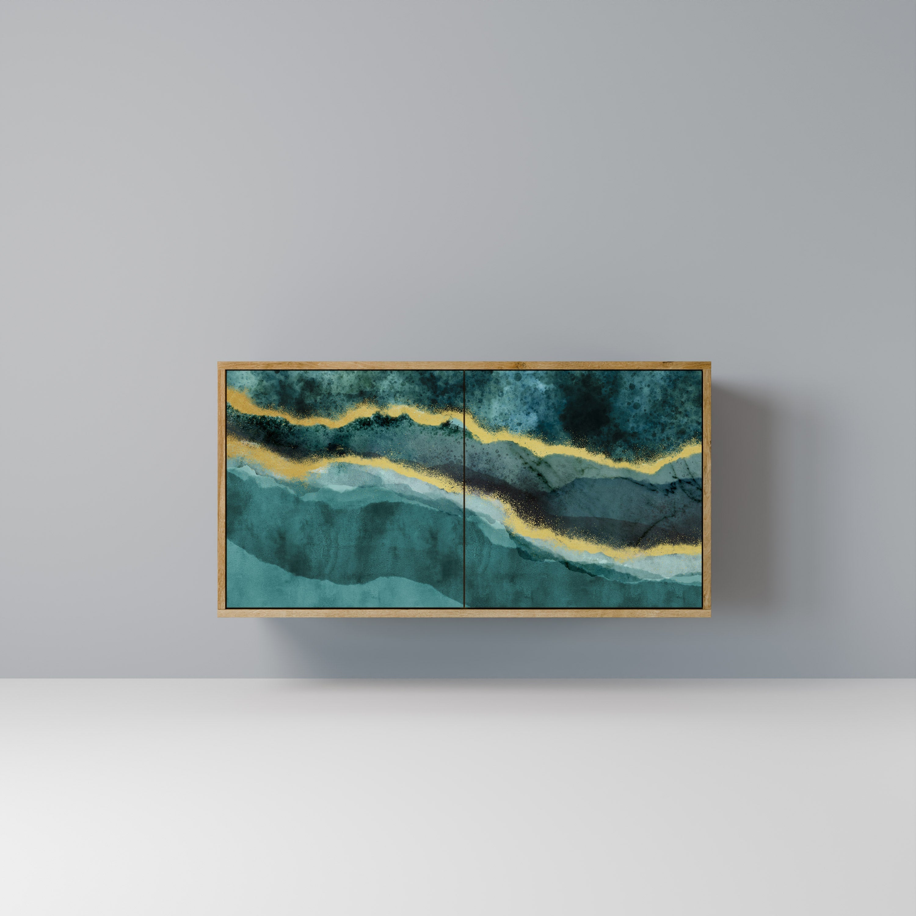 GOLDRUSH ODYSSEY Aparador de 2 Portas em Efeito Carvalho