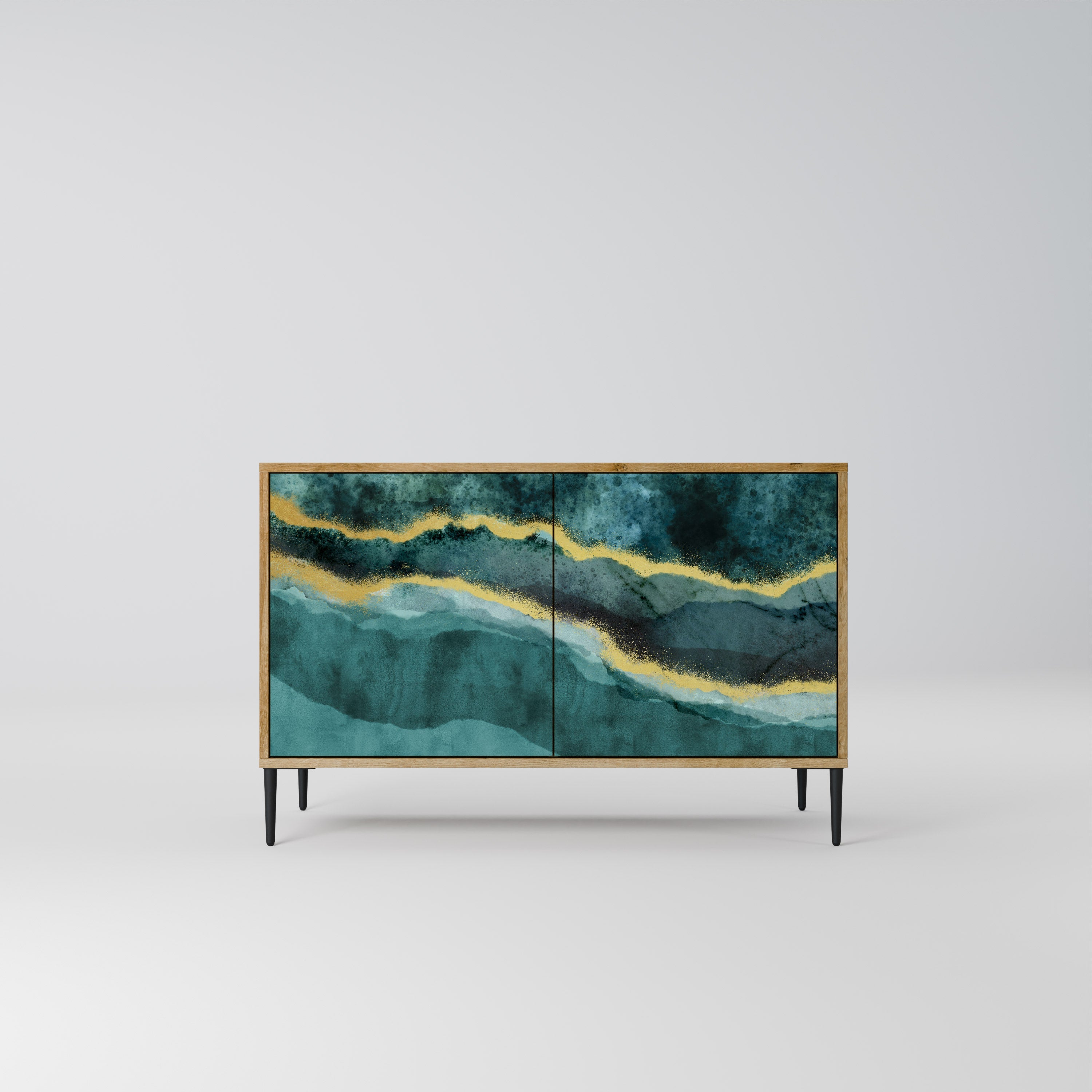 GOLDRUSH ODYSSEY Aparador de 2 Portas em Efeito Carvalho