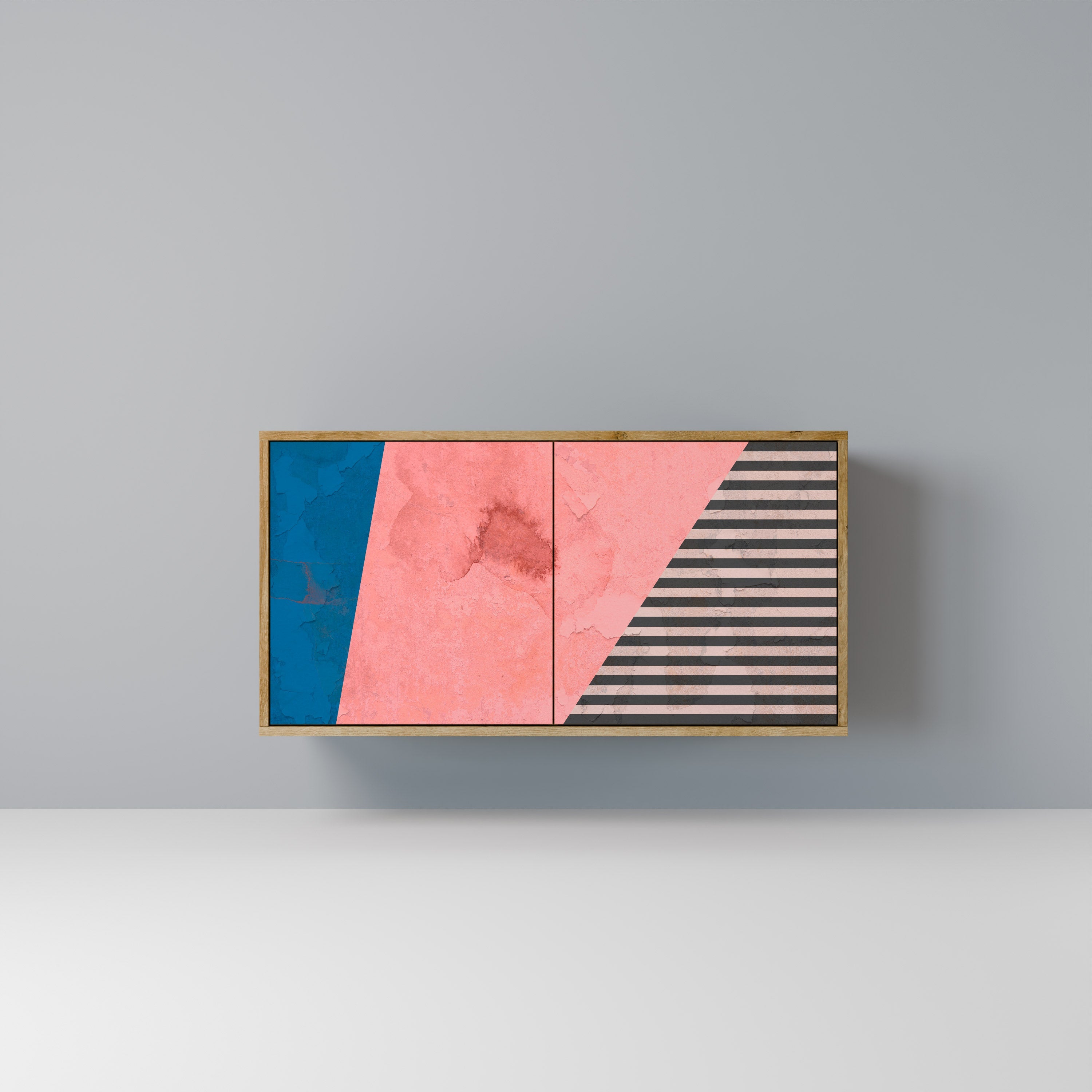 GLAMOROUS STRIPE Aparador de 2 Portas em Efeito Carvalho