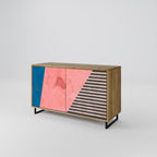 GLAMOROUS STRIPE Aparador de 2 Portas em Efeito Carvalho