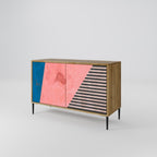 GLAMOROUS STRIPE Aparador de 2 Portas em Efeito Carvalho