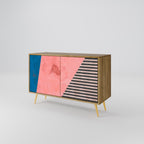 GLAMOROUS STRIPE Aparador de 2 Portas em Efeito Carvalho