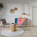 GLAMOROUS STRIPE Aparador de 2 Portas em Efeito Carvalho