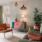 GLAMOROUS STRIPE Aparador de 2 Portas em Efeito Carvalho