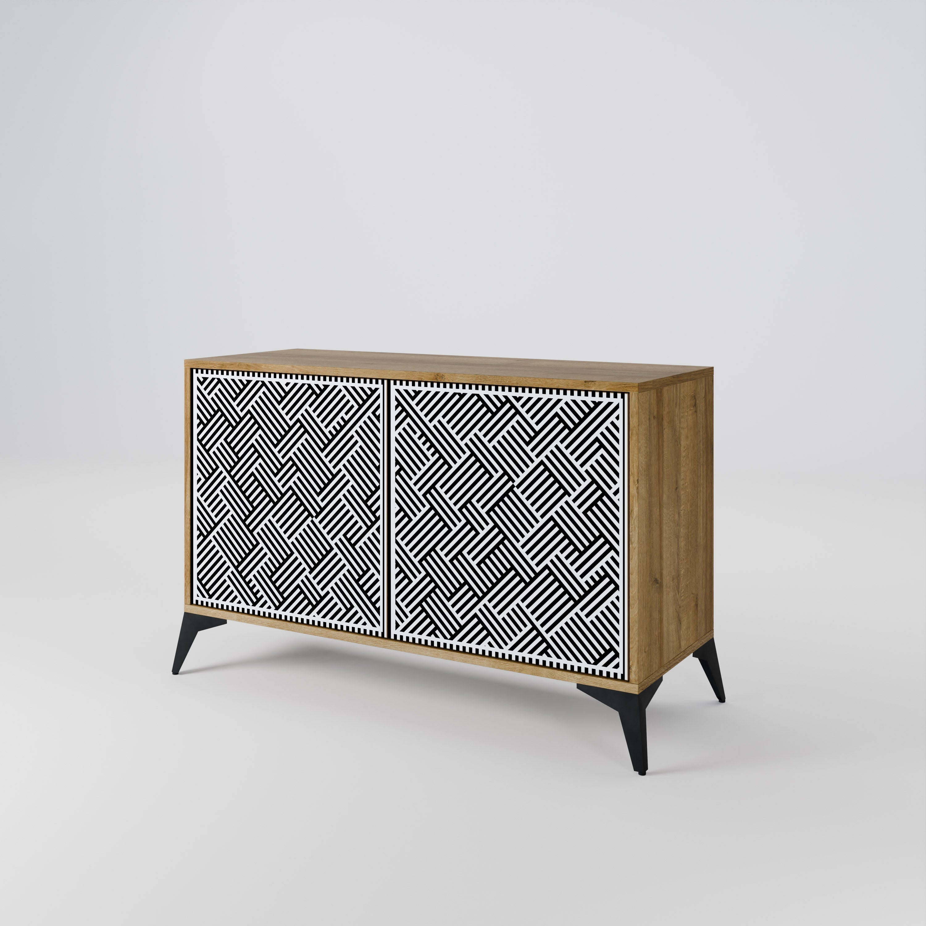 TEMPORARY SEQUENCE Aparador de 2 Portas em Efeito Carvalho