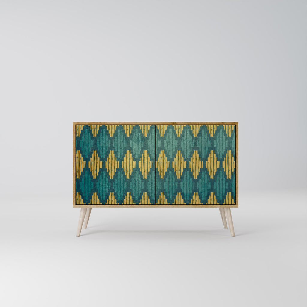 POLYGONS Aparador de 2 Portas em Efeito Carvalho