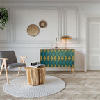 POLYGONS Aparador de 2 Portas em Efeito Carvalho