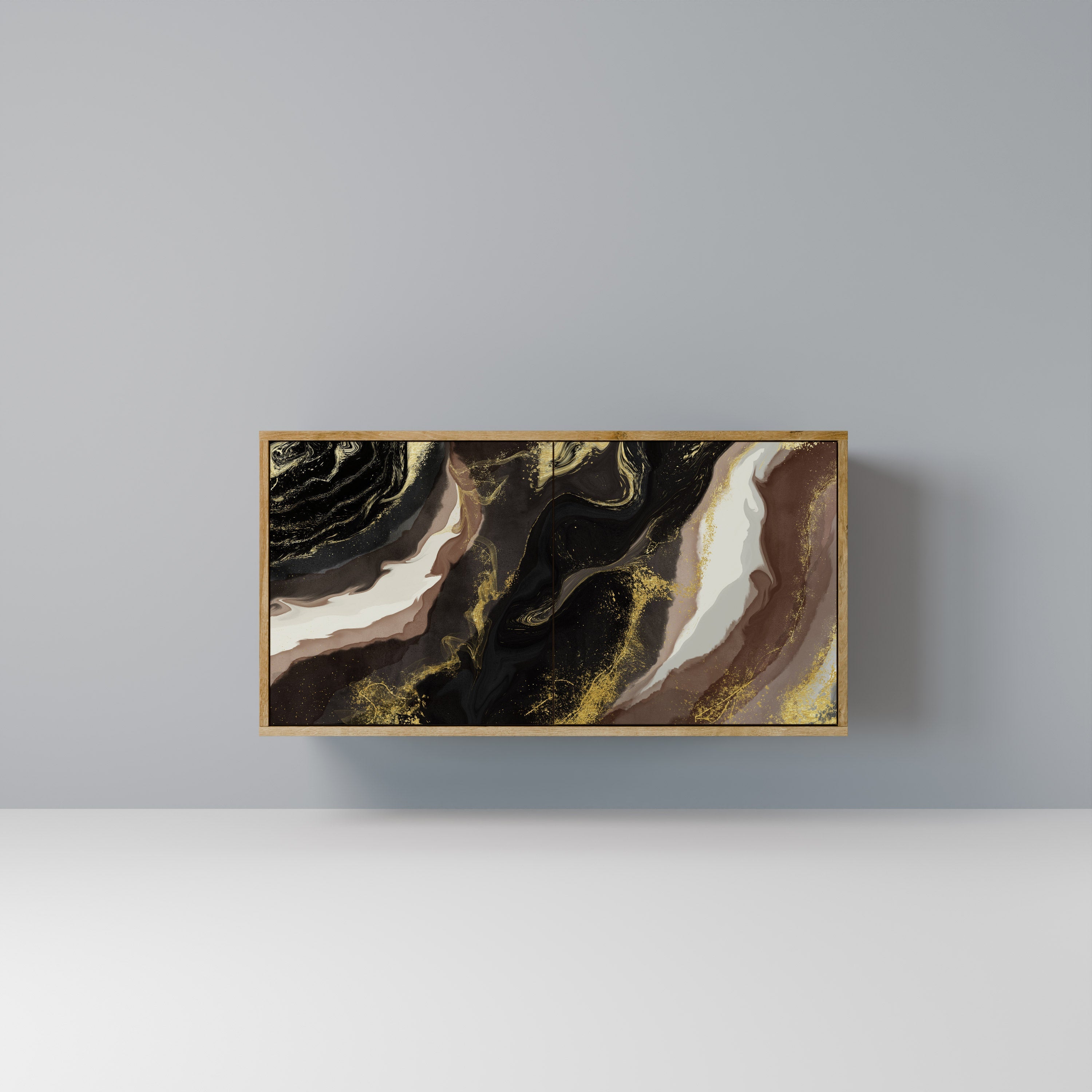 GOLD DUST Aparador de 2 Portas em Efeito Carvalho