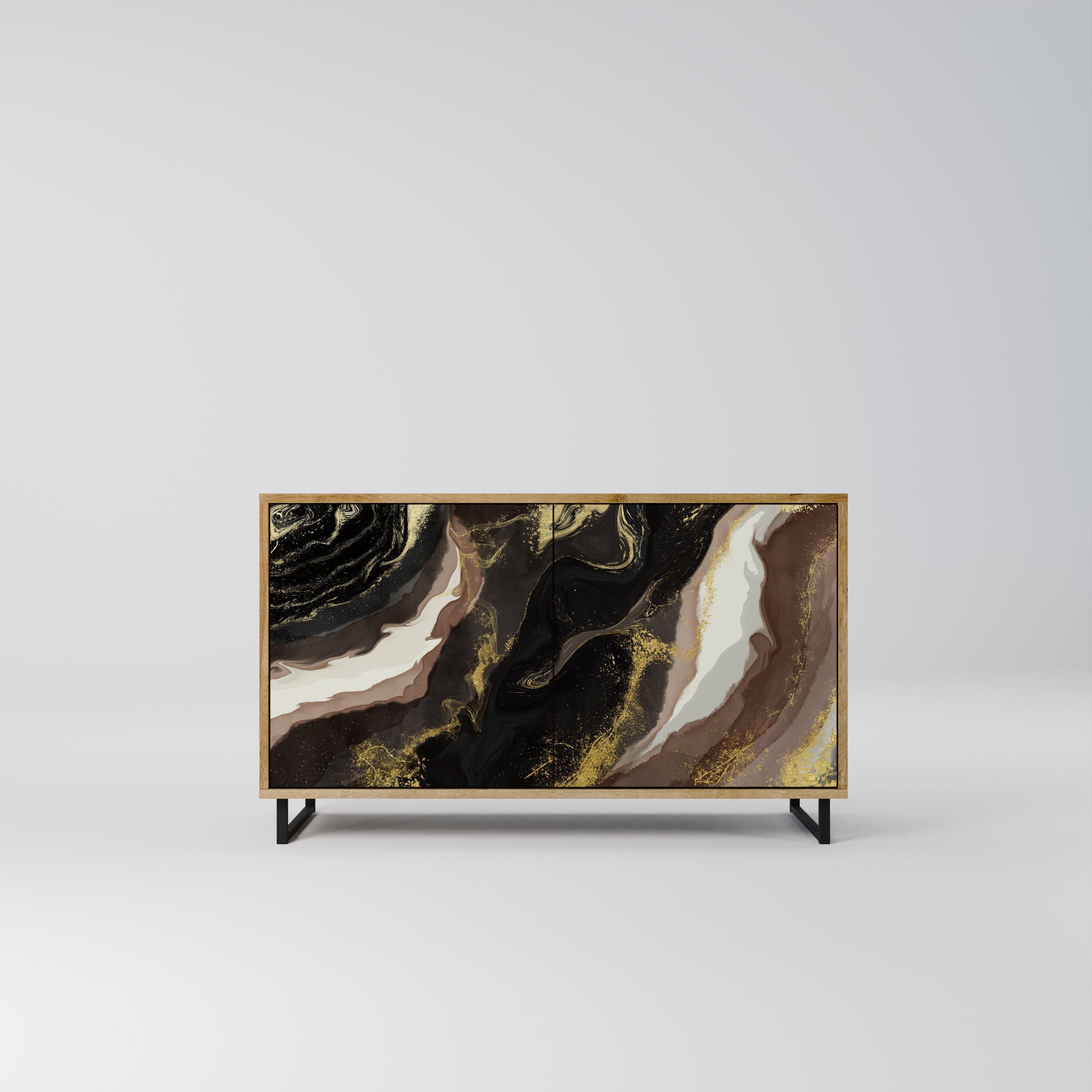 GOLD DUST Aparador de 2 Portas em Efeito Carvalho