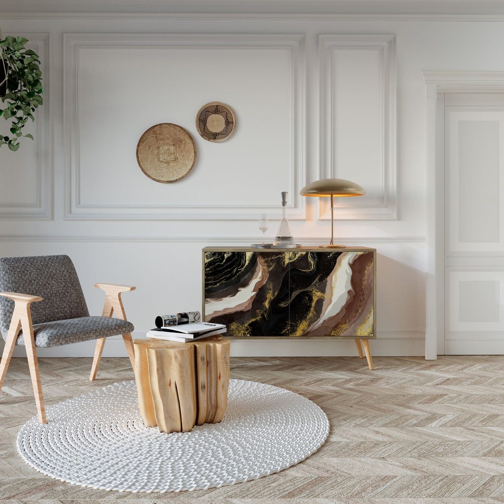 GOLD DUST Aparador de 2 Portas em Efeito Carvalho