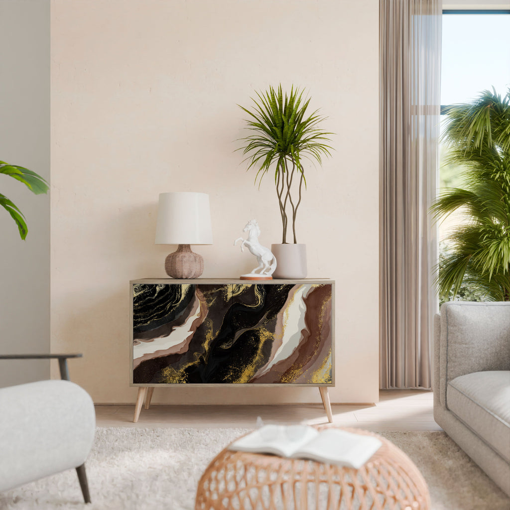 GOLD DUST Aparador de 2 Portas em Efeito Carvalho