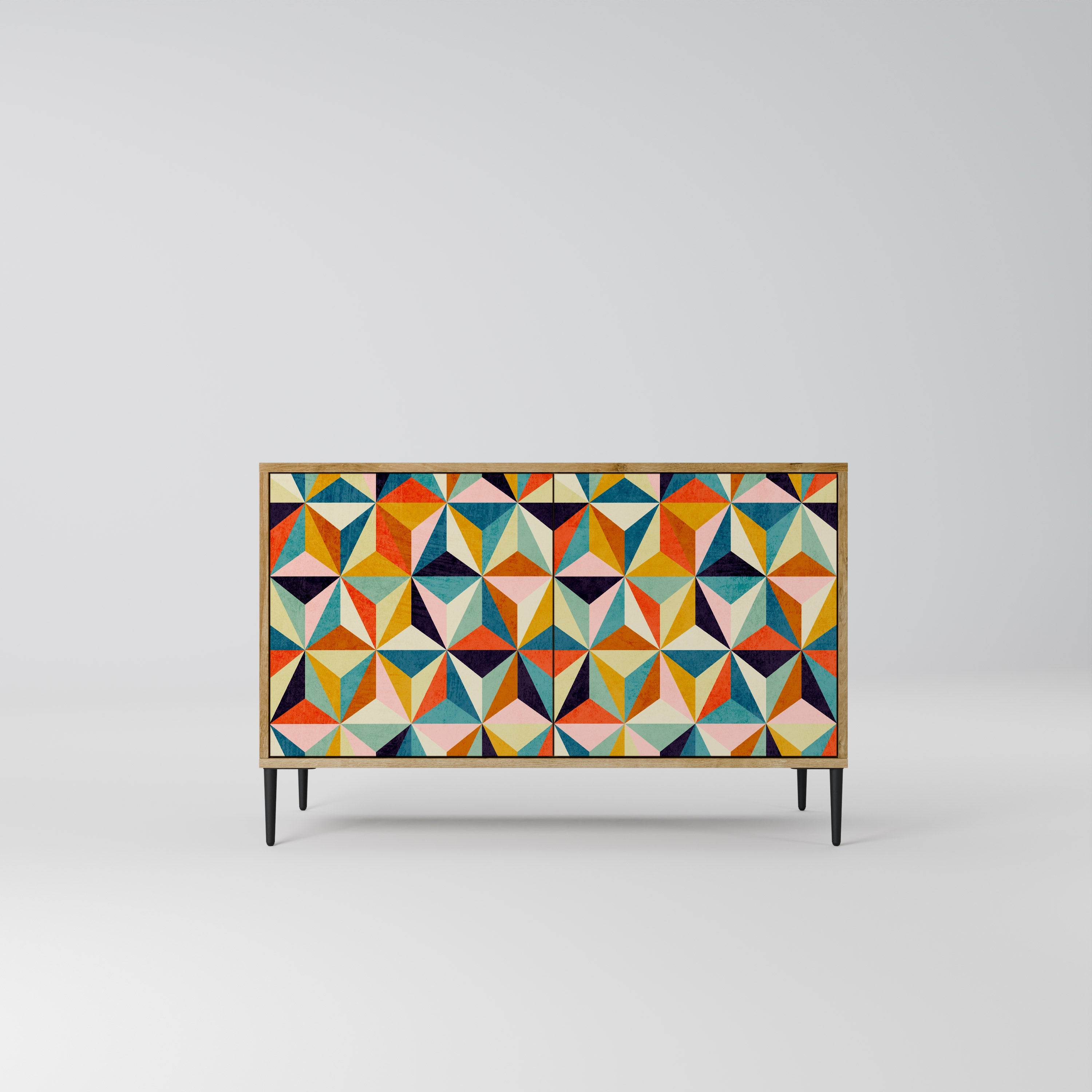 TESSELATE TREASURES Aparador de 2 Portas em Efeito Carvalho