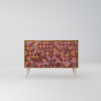 PAINTED SQUARES 2-Door Sideboard in Oak Effect