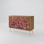 PAINTED SQUARES 2-Door Sideboard in Oak Effect