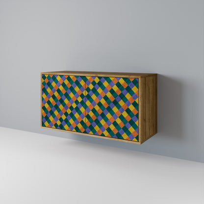 PAINTED SQUARES MIX Aparador de 2 Portas