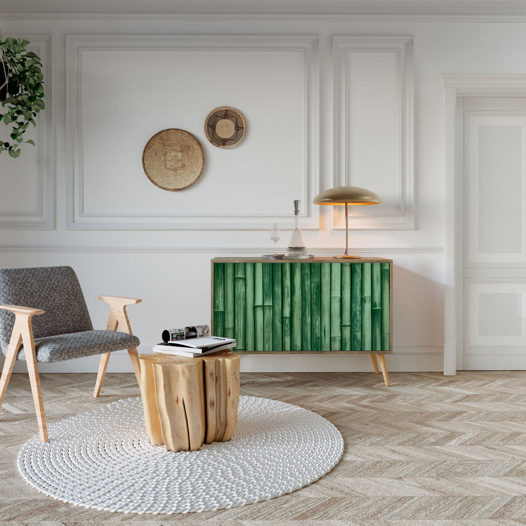 NATURAL GREEN Aparador de 2 Portas em Efeito Carvalho