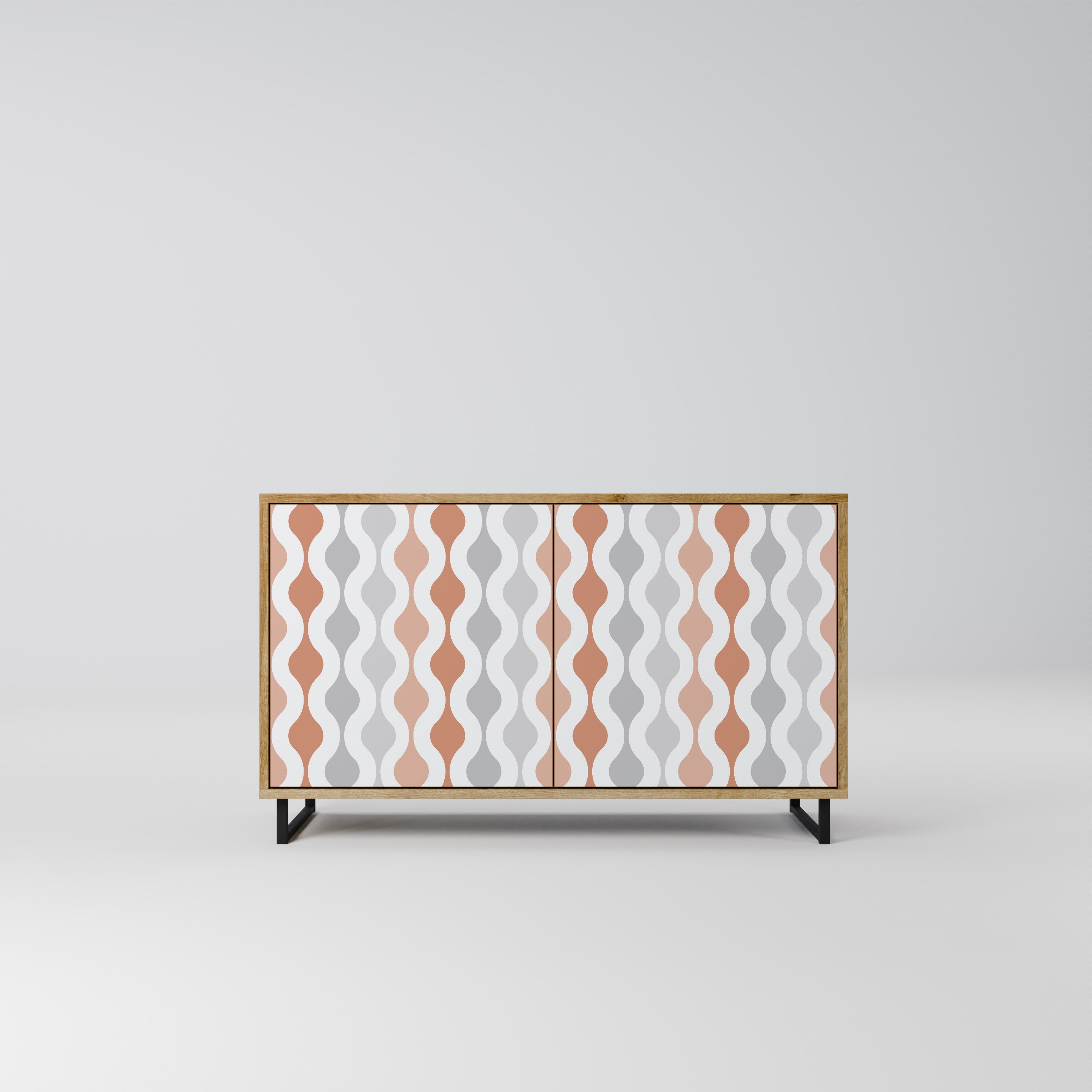 HAZY NOSTALGIA Aparador de 2 Portas em Efeito Carvalho