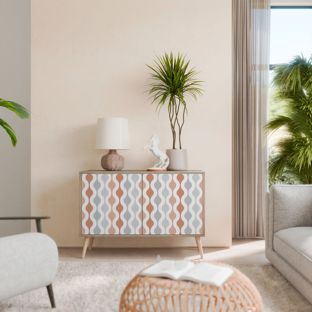 HAZY NOSTALGIA Aparador de 2 Portas em Efeito Carvalho