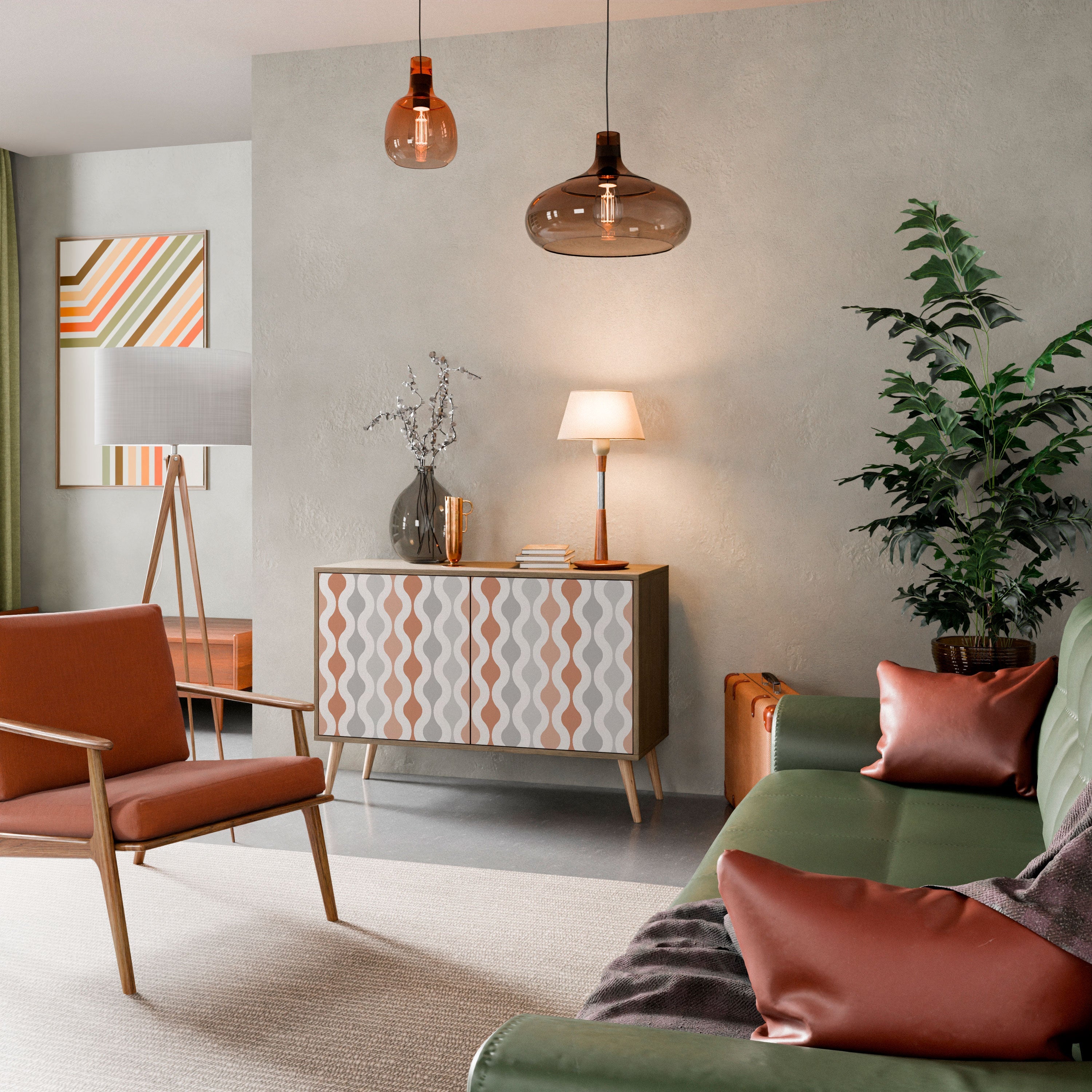 HAZY NOSTALGIA Aparador de 2 Portas em Efeito Carvalho