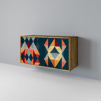 CRACKED ILLUSION Aparador de 2 Portas em Efeito Carvalho