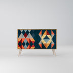 CRACKED ILLUSION Aparador de 2 Portas em Efeito Carvalho