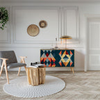 CRACKED ILLUSION Aparador de 2 Portas em Efeito Carvalho