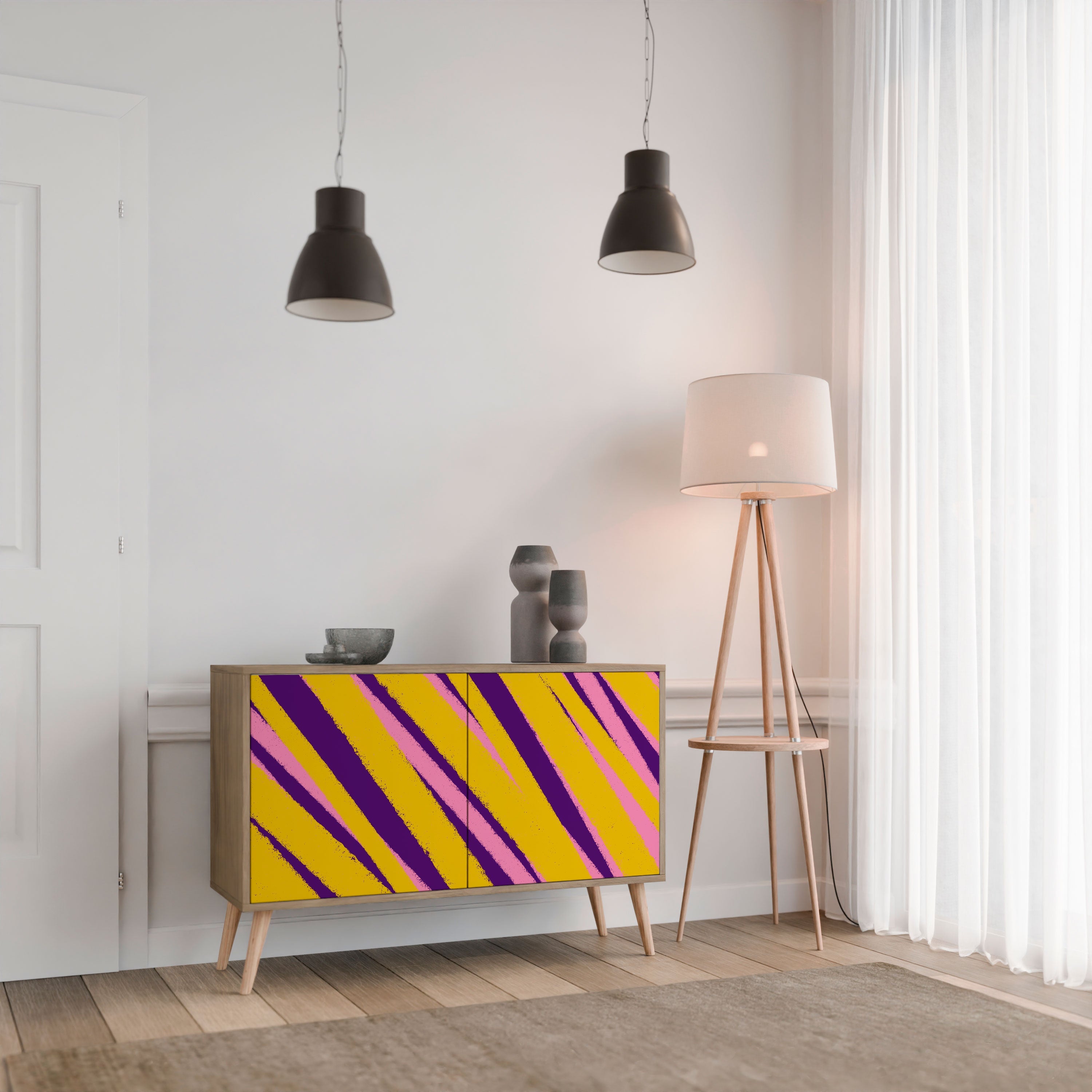 DREAMS COME TRUE Aparador de 2 Portas em Efeito Carvalho