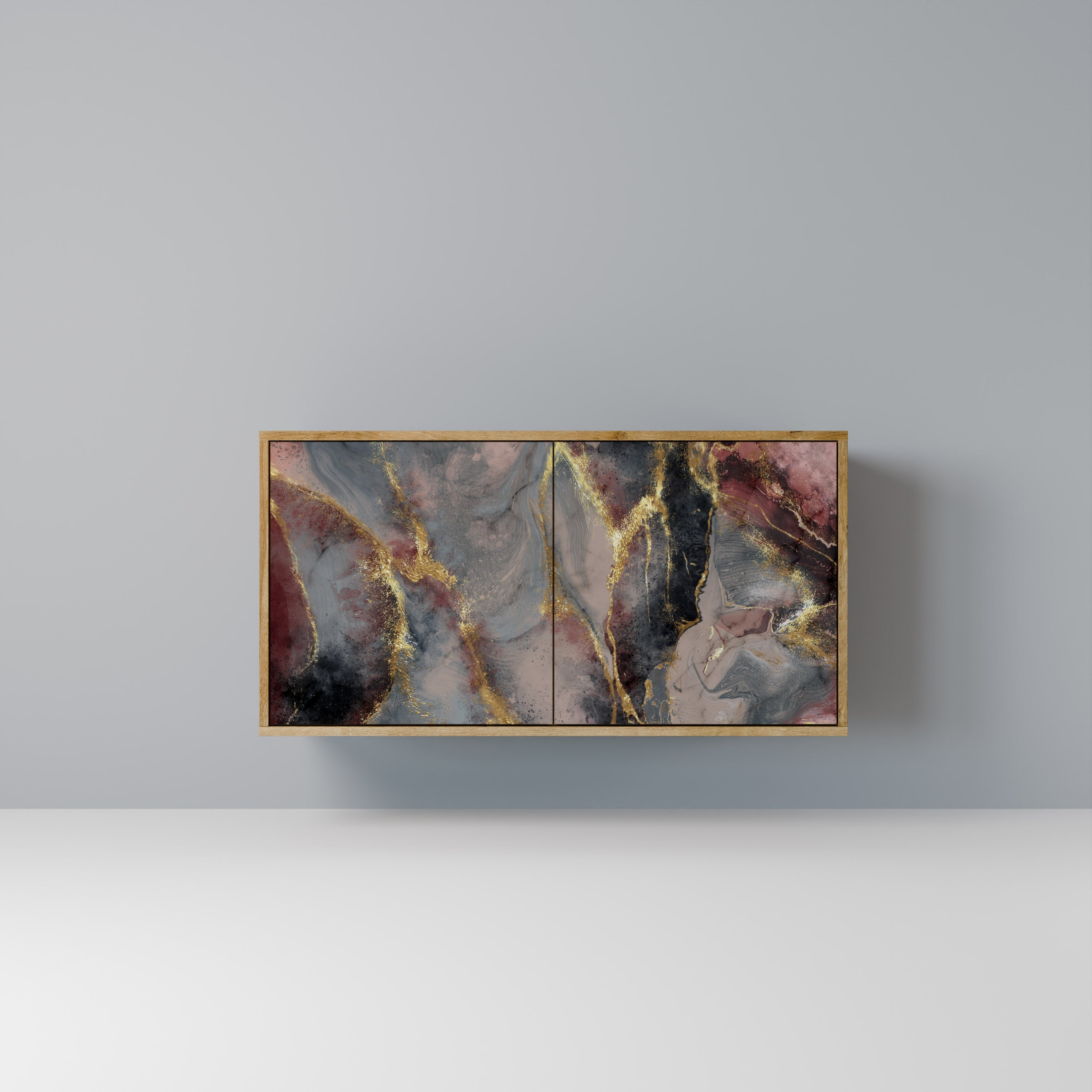 GOLDEN TIDES Aparador de 2 Portas em Efeito Carvalho