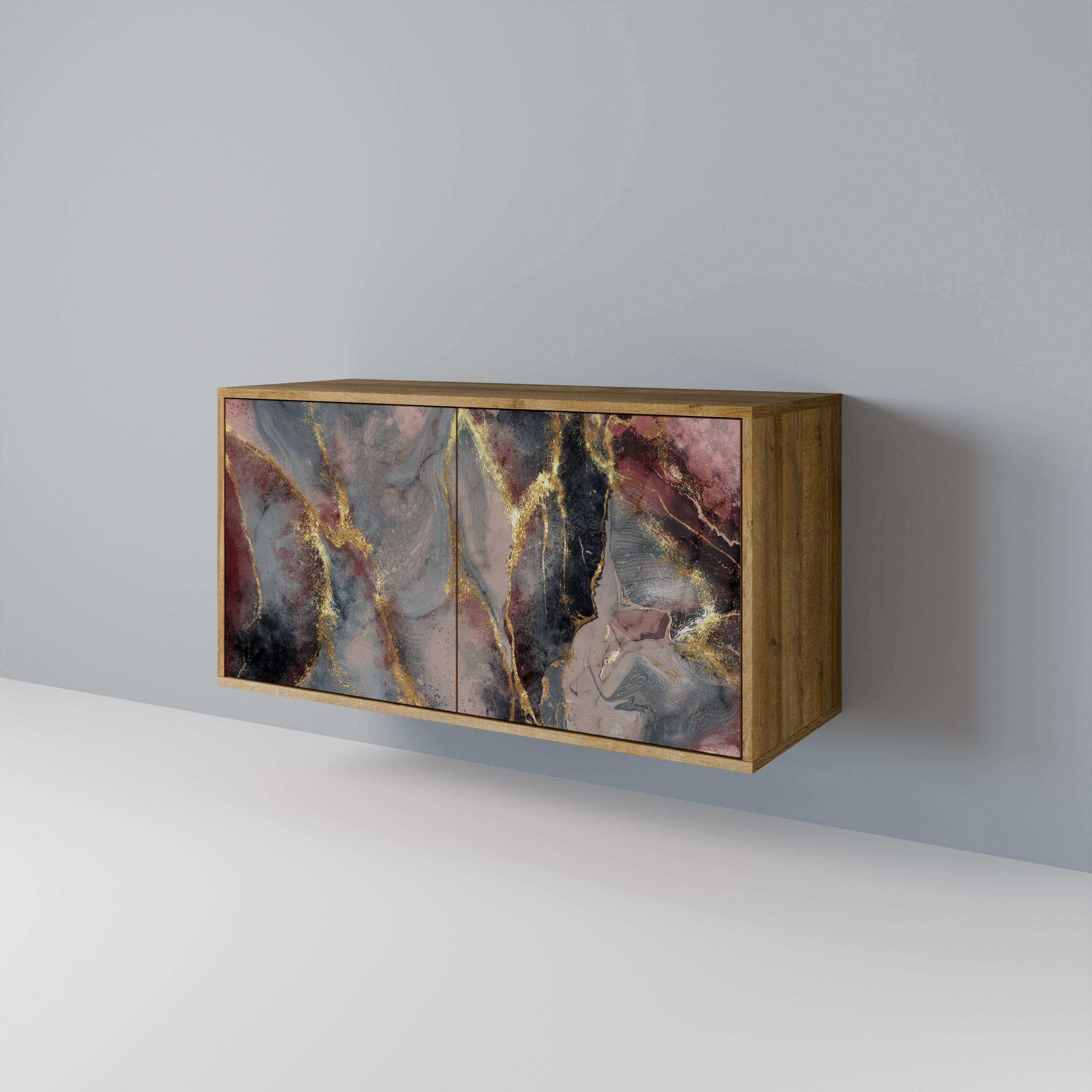 GOLDEN TIDES Aparador de 2 Portas em Efeito Carvalho