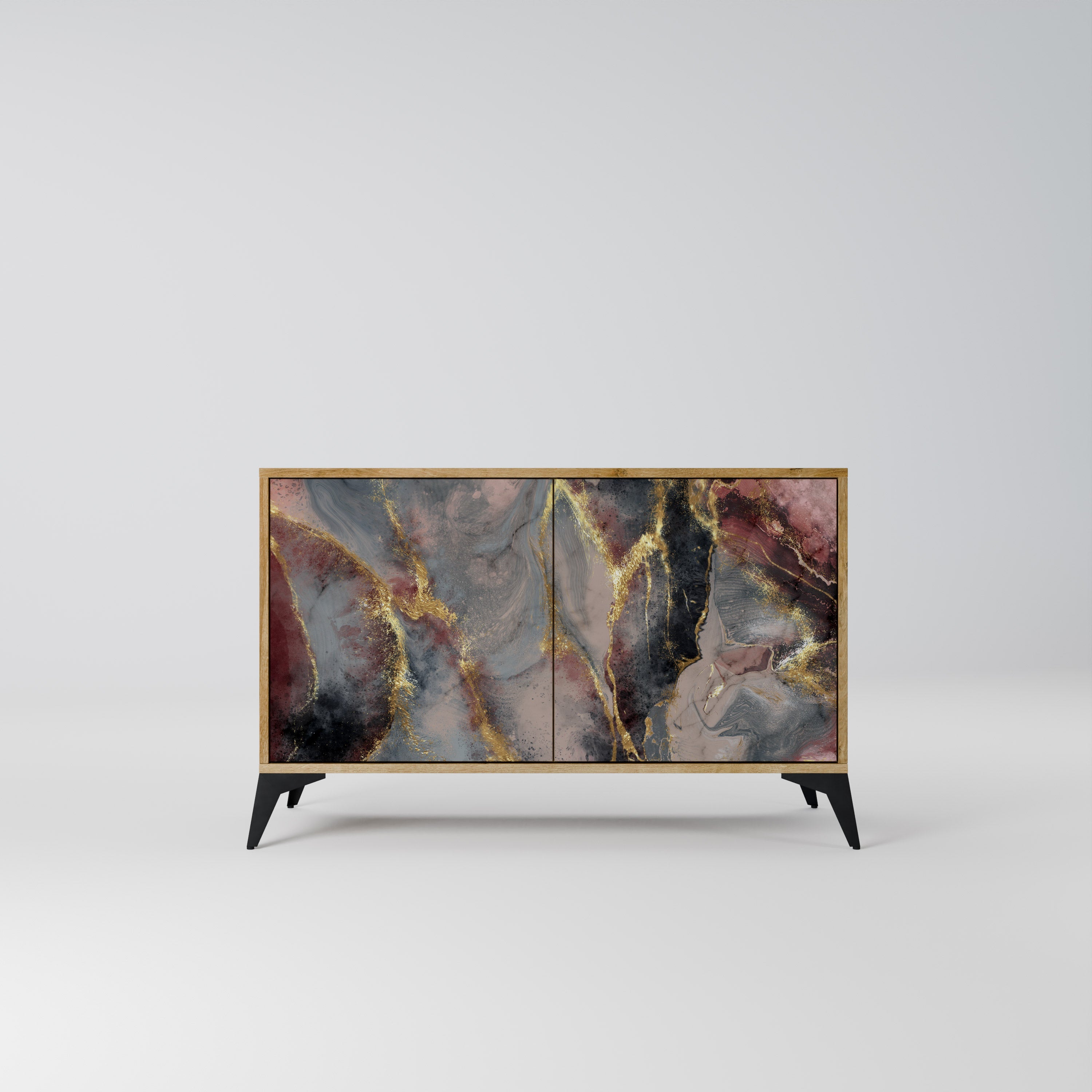 GOLDEN TIDES Aparador de 2 Portas em Efeito Carvalho