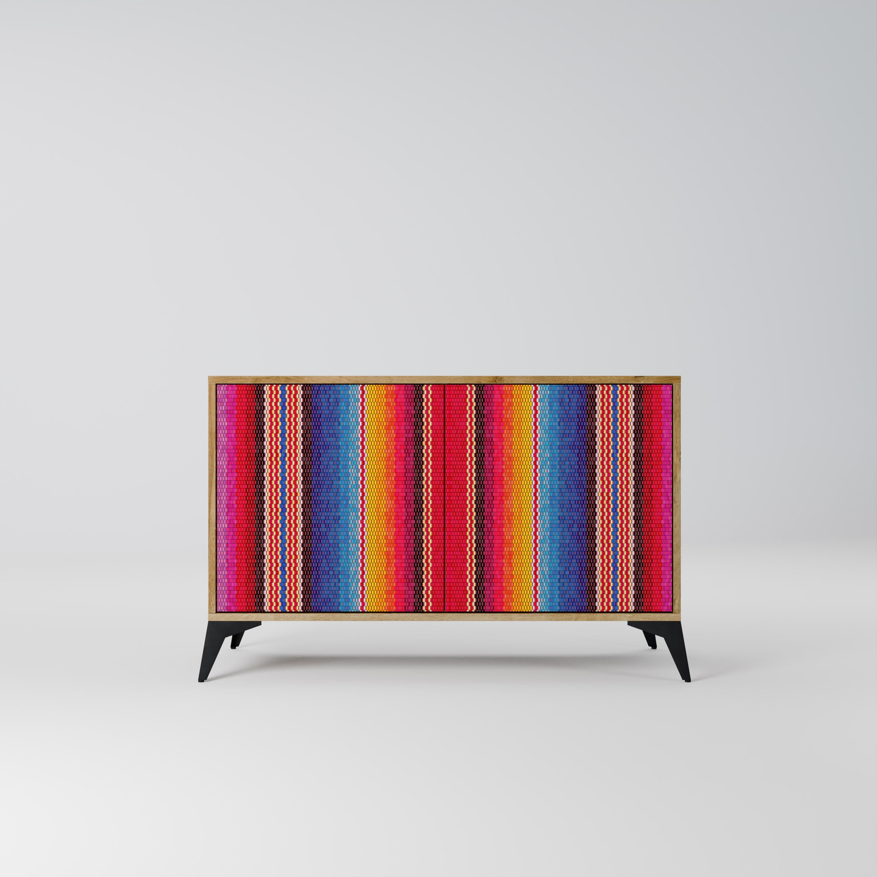 ETHNIC MEXICAN Aparador de 2 Portas em Efeito Carvalho