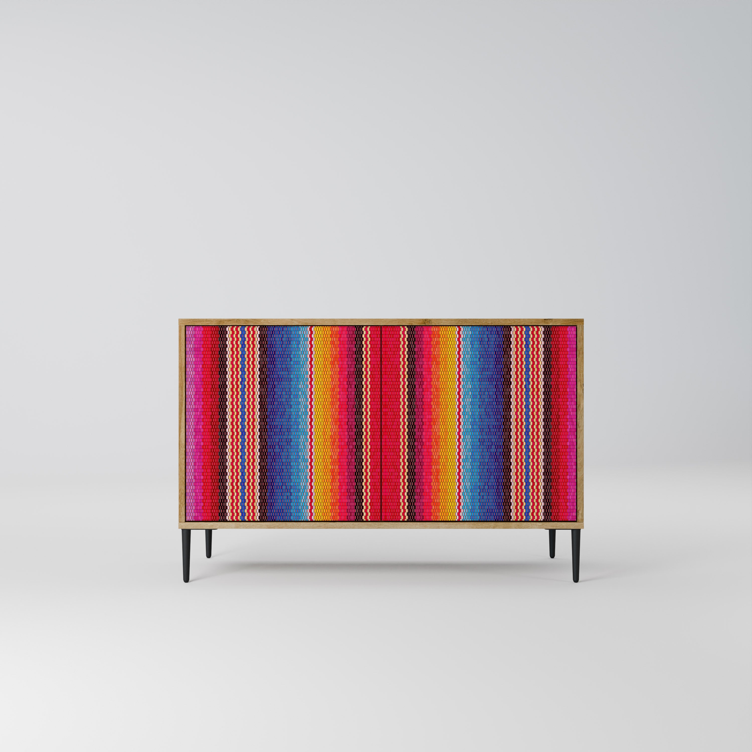 ETHNIC MEXICAN Aparador de 2 Portas em Efeito Carvalho